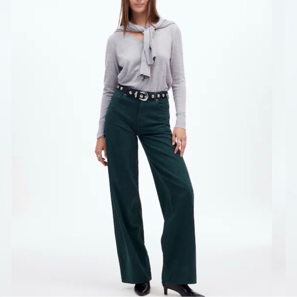 Madewell Dark Green Flare & Wide Leg Jeans
